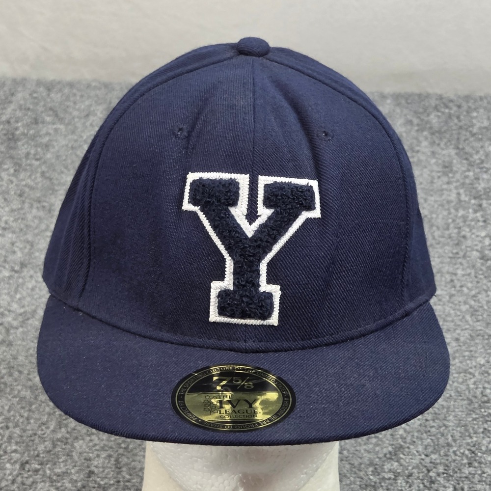 Vintage Yale University Fitted Hat Mens 7 5/8 Navy Blue Ivy League Collection